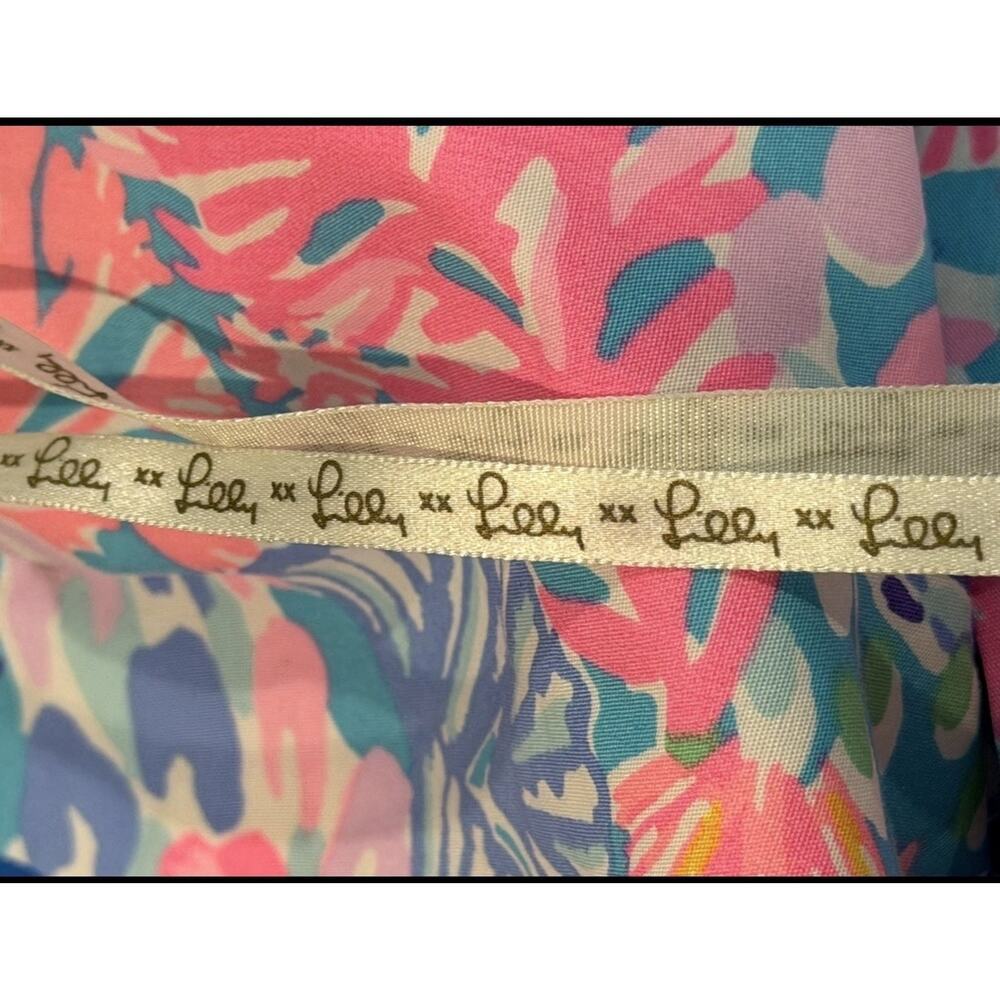 Lilly Pulitzer Edith Midi Dress Sz 2 Splendor in the Sand Colorful Floral Vaca - Picture 16 of 16